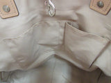 Coach Silver and Tan Leather Tote with Silver Hardware