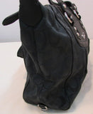 Coach Ashley Black Signature Sateen Pleated Convertible Satchel