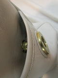 Coach White Leather Pleated East West Gallery Shoulder Bag