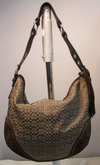 Coach Monogram Brown Canvas Hobo Bag