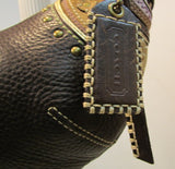 Coach Dark Brown Leather Soho Studded Hobo