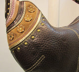 Coach Dark Brown Leather Soho Studded Hobo