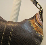 Coach Dark Brown Leather Soho Studded Hobo