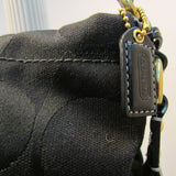 Coach Black Classic C Signature Canvas Leather Trim Mini Bucket Bag