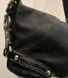 Coach Black Classic C Signature Canvas Leather Trim Mini Bucket Bag