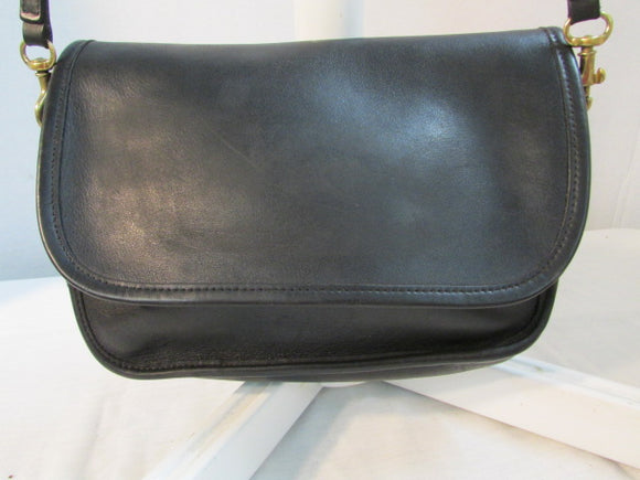 Vintage Coach Ritchie Black Leather Flap Crossbody Purse
