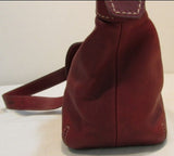 Coach Deep Red Leather Legacy Convertible Hobo Bag