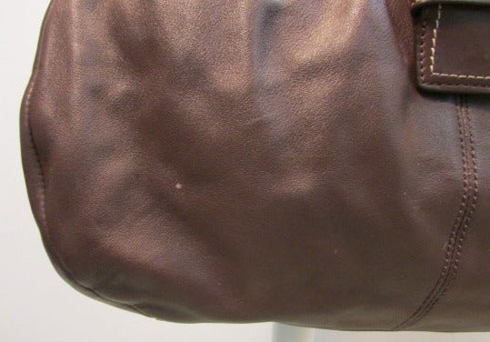 VTG DISSONA Large Black Brown Pebbled Leather Hobo Shoulder 