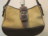 Coach Hampton Camel Suede Shoulder Bag