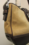 Coach Hampton Camel Suede Shoulder Bag