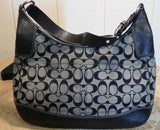 Coach Signature Hamptons Black and grey Large Hobo