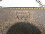 Coach Brown Leather Wristlet with Silver Hardware