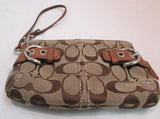 Coach Wristlet Signature Brown Canvas