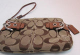 Coach Wristlet Signature Brown Canvas