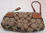 Coach Wristlet Signature Brown Canvas