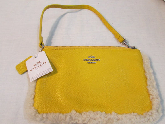 Coach Yellow Leather Wristlet