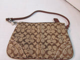 Coach Wristlet Signature Brown Canvas