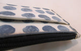 Coach White with Blue Dots Coated Canvas Coin and Credit Card Holder