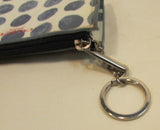 Coach White with Blue Dots Coated Canvas Coin and Credit Card Holder