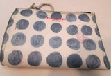 Coach White with Blue Dots Coated Canvas Coin and Credit Card Holder