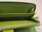 Coach Khaki Signature Canvas with Lime Green Stripe Wallet