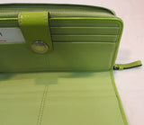 Coach Khaki Signature Canvas with Lime Green Stripe Wallet