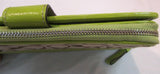 Coach Khaki Signature Canvas with Lime Green Stripe Wallet