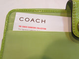 Coach Khaki Signature Canvas with Lime Green Stripe Wallet