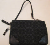 Coach Black Sparkly Signature Canvas Wristlet