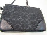 Coach Black Sparkly Signature Canvas Wristlet