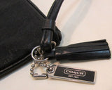 Coach Black Sparkly Signature Canvas Wristlet