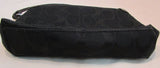Coach Black Signature Canvas Silver Top Turn Clasp Wristlet