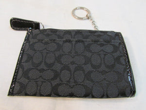 Coach Black Signature Canvas CC & Coin Wallet