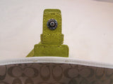 Coach Green Suede White Leather Trim Wristlet