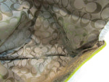Coach Green Suede White Leather Trim Wristlet