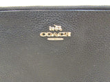 Coach Black Pebble Leather Double Zipper Compartment Wristlet