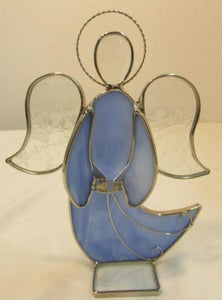 Holly Stained Glass "Your Guardian Angel" - Light Blue