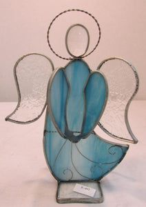 Holly Stained Glass "Your Guardian Angel" - Light Blue