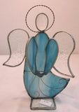 Holly Stained Glass "Your Guardian Angel" - Light Blue