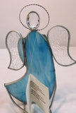 Holly Stained Glass "Your Guardian Angel" - Light Blue