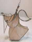 Holly Stained Glass "Your Guardian Angel" - Tan Pearl Swirl