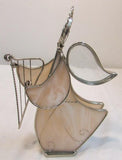 Holly Stained Glass "Your Guardian Angel" - Tan Pearl Swirl