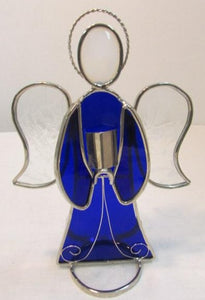 Holly Stained Glass "Your Guardian Angel" - Royal Blue