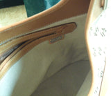 Dooney and Bourke Signature Brown Logo with Tan Leather Hobo Bag