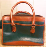 Vintage Dooney and Bourke Green Tan satchel purse