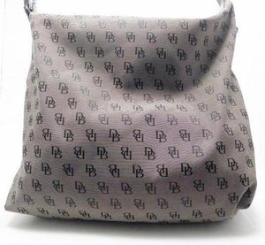 Dooney and Bourke Large Brown Canvas Tote with Dark Brown Monogram