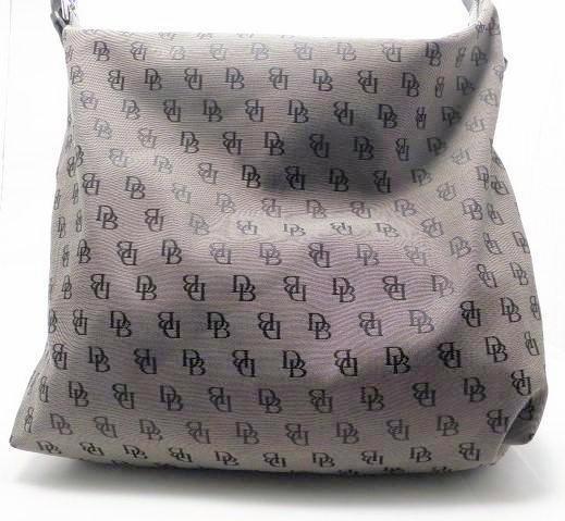 Dooney and Bourke Large Brown Canvas Tote with Dark Brown Monogram