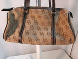 Dooney & Bourke Brown Signature Canvas Barrel Shoulder Bag