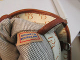 Dooney & Bourke Satchel Cream DB Canvas Brown Leather Straps