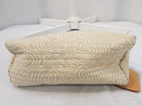 Dooney & Bourke Beige & Cream Canvas Leather Baguette